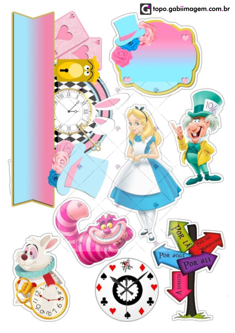 topo de bolo alice